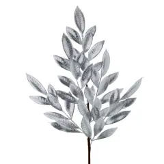 31"Metallic Leaves Spray Silver - Elegant Christmas Decor Accent