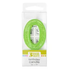 Mini Glitter Numeral Candle, 1ct Green