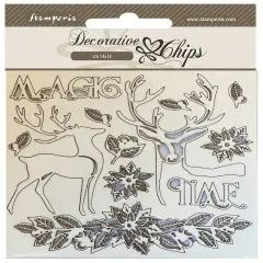 Stamperia Decorative Chips 5.5"X5.5"-Magic Time