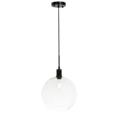 Emett 1 light Black and Clear glass pendant