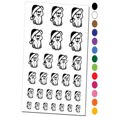 Christmas Bear Cub Santa Hat Temporary Tattoo Water Resistant Fake Body Art Set Collection Orange