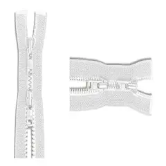 #3 Molded Vislon YKK Jacket 2-Way Lightweight Separating Zipper - Choose Your Length - Color: White - Made in The United States (1 Zipper Per Pack) (10" Inches)