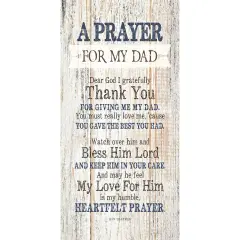 Dexsa Prayer For My Dad Timberland Wood Plaque 6 3/4" x 15 5/8"