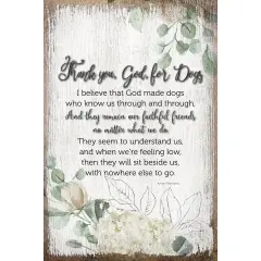 Dexsa Thank You God For Dogs Inspirational Wood Plaque 6 inches x 9 inches