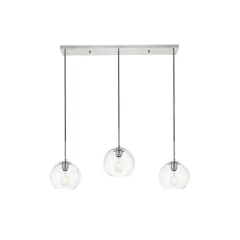Baxter 3 Lights Chrome Pendant With Clear Glass