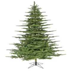 Unlit Green Aspen Fir Narrow Thin Wide Christmas Tree - Metal Stand, Realistic Pine Needles - Festive Holiday Decor and Space-Saving Xmas Tree