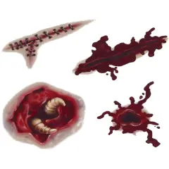 Zombie Theme Costume Accessory Tattoo Scars Set