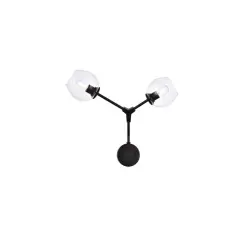 Cavoli 2 lights black wall sconce