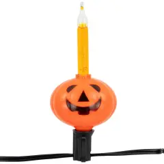 Northlight Jack O' Lantern Halloween Bubble Lights - 6' - Black Wire - 7ct Orange