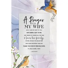 Dexsa Prayer For My Wife Wood Plaque with Easel and Wall Hanger 6"x9"
