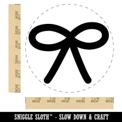 Cute Bow Ribbon Self-Inking Rubber Stamp for Stamping Crafting Planners Red