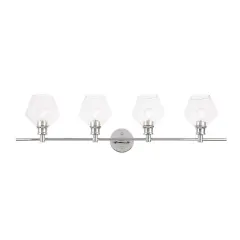Gene 4 light Chrome and Clear glass Wall sconce