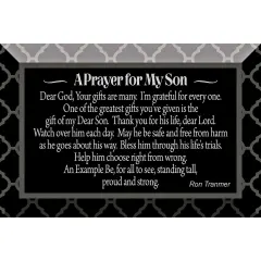 Dexsa Prayer For My Son Glass Plaque with Easel 4 inches x 6 inches