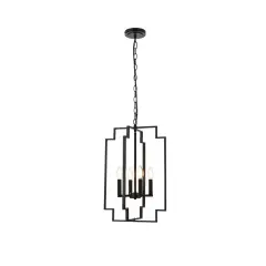 Rosenfeld 4 lights pendant in black