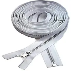#3 YKK Lightweight White Separating Coat Lining Zipper - Choose Your Length - Made in The United States (1 Zipper Per Pack) (54" Inches)