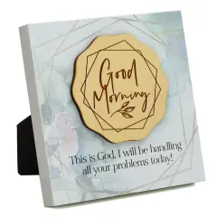 Dexsa Good Morning Meadow Wood Plaque 6 inches x 6 inches