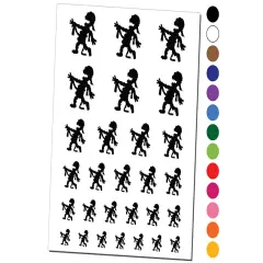 Shambling Mummy Halloween Monster Temporary Tattoo Water Resistant Fake Body Art Set Collection Light Pink
