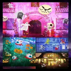 Halloween Christmas Projector Lights Outdoor 26 HD Effects (3D Ocean Wave + Patterns) Waterproof with Timer Landscape Lights for Indoor Holiday Christmas Night Disco Party, RGB + Multicolor