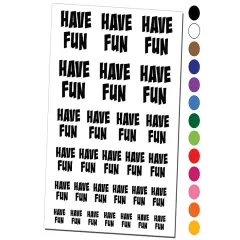 Have Fun Cute Text Temporary Tattoo Water Resistant Fake Body Art Set Collection Dark Blue