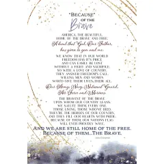 Dexsa Because Of The Brave Inspirational Wood Plaque 6 inches x 9 inches