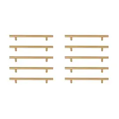 Quinn 6-5/16" Center to Center Brass Bar Pull Multipack (set of 10)