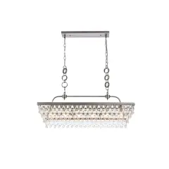 Nordic 40 inch rectangle pendant in antique silver