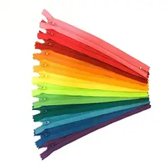 #3 Skirt & Dress YKK Zipper Assortment - Mix of Hot Seasonal Colors for Clothes, Crafts & Sewing Projects - Choose Your Length - Made in The United States (12 Zippers Per Pack) (22" Inches)