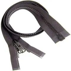 #10 Heavy Duty Marine Grade YKK Separating Zipper - Metal Tab Slider - Color Black - Choose Your Length - Made in The United States (1 Zipper Per Pack) (48" Inches)