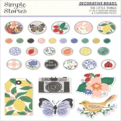 The Little Things Decorative Brads-27 Brads, 5 Chipboard