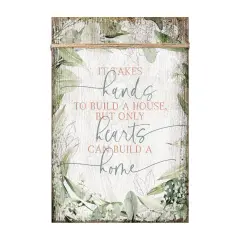 Dexsa It Takes Hands Wood Plaque with Easel and Wall Hanger 6"x9"
