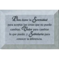 Dexsa Dios Dame La Serenidad - Serenity Prayer - Inspirational Saying in Spanish 4"x6" Glass Plaque with Easel