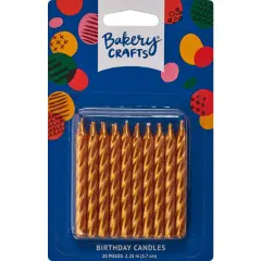 Gold Spiral Birthday Candles, 20pc