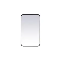 Soft corner metal rectangular mirror 18x30 inch in Black