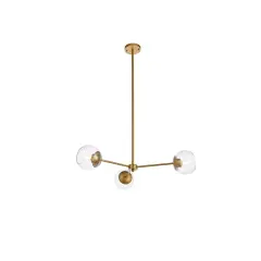 Briggs 32 inch pendant in brass with clear shade