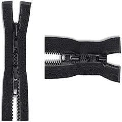 #3 Molded Vislon Black YKK Jacket 2-Way Lightweight Separating Zipper - Choose Your Length - Color: Black - Made in The United States (1 Zipper Per Pack) (22" Inches)