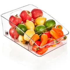 Sorbus Fridge Organizer on Wheels - Rolling Fridge Organizers and Storage Clear Design with Dividers & Handles for Kitchen Organization and Storage - Refrigerator Organizer Bins & Pantry Storage Bins