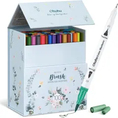 100 Colors Art Markers Set - Dual Tips Coloring Brush and Fineliner Color Marker