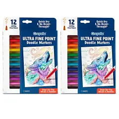 Doodle & Draw Ultra Fine Point Doodle Marker, 12 Per Pack, 2 Packs