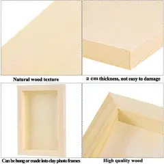 8 Pieces Wood Panels 5 x 7 inch Wooden Canvas Board Unfinished Wooden Panel Boards for Painting, Arts, Pouring Use with Oils, Acrylics