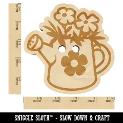 Cute Watering Can with Flowers Wood Buttons for Sewing Knitting Crochet DIY Craft