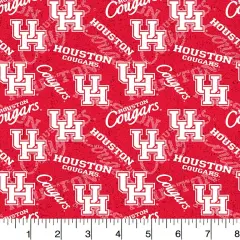 Sykel Enterprises-University of Houston Cotton Fabric-Houston Cougars Tone On Tone Cotton Quilting Fabric