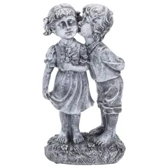 Northlight 12.5" Peck on the Cheek Outdoor Garden Statue Gray