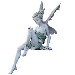 Kitcheniva Miniature Sitting Fairy Elf Statue Garden Yard Craft