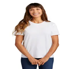 Port & Company&reg; Ladies Crew Neck Short Sleeve Essential Tee White