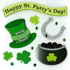 K & Company Happy St. Patrick's Day Dimensional Stickers