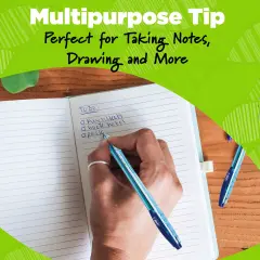 BIC Ecolutions Ocean-Bound Plastic Gel Pens, Medium Point (1.0mm), 12-Count Pack, Retractable Blue Ink Pens Made from 78% Ocean-Bound Recycled Plastic Excluding Ink Cartridge