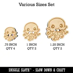 Kawaii Jellyfish Wood Buttons for Sewing Knitting Crochet DIY Craft