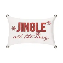 "Jingle All The Way" Mini Christmas Accent Pillow 8" x 12"