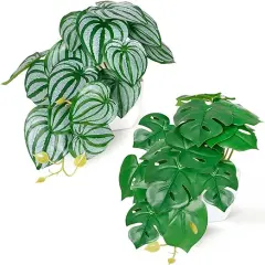 Artificial potted plants Fake Monstera Plant Mini Fake Plants Small Faux Plants for Desk Office Living Room Decor