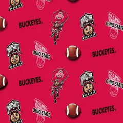 Sykel Enterprises-Ohio State University Cotton Fabric-Ohio State Buckeyes All Over Cotton Quilting Fabric